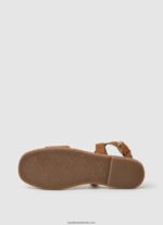 sandale din piele irma log flat femei Pepe Jeans bronzat 6Z0R46660 - imagine 5