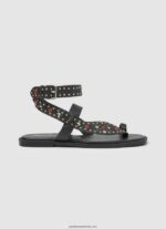 sandale etnice irma din piele femei Pepe Jeans negru 6Z0R46659