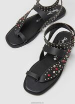 sandale etnice irma din piele femei Pepe Jeans negru 6Z0R46659 - imagine 3