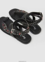 sandale etnice irma din piele femei Pepe Jeans negru 6Z0R46659 - imagine 4