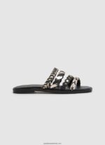 sandale irma din piele cu mai multe barete femei Pepe Jeans negru 6Z0R46663