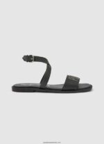sandale irma din piele cu mai multe barete femei Pepe Jeans negru 6Z0R46663 - imagine 3