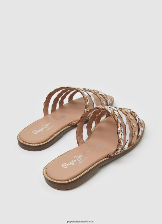 sandale irma din piele cu mai multe barete femei Pepe Jeans neizolat 6Z0R46662 - imagine 4