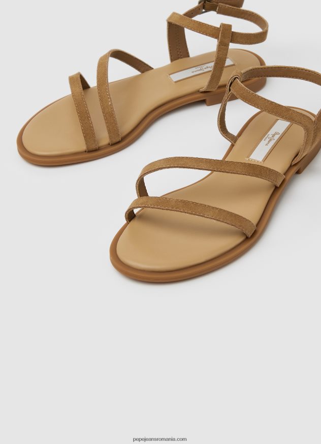 sandale plate hayes folk din piele intoarsa femei Pepe Jeans ascunde 6Z0R46668 - imagine 3