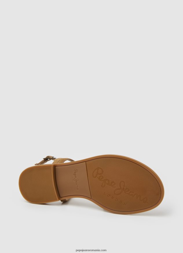 sandale plate hayes folk din piele intoarsa femei Pepe Jeans ascunde 6Z0R46668 - imagine 5