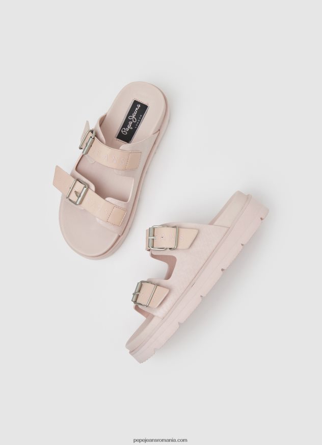 sandale pola park cu catarama dubla femei Pepe Jeans roz deschis 6Z0R46669 - imagine 2