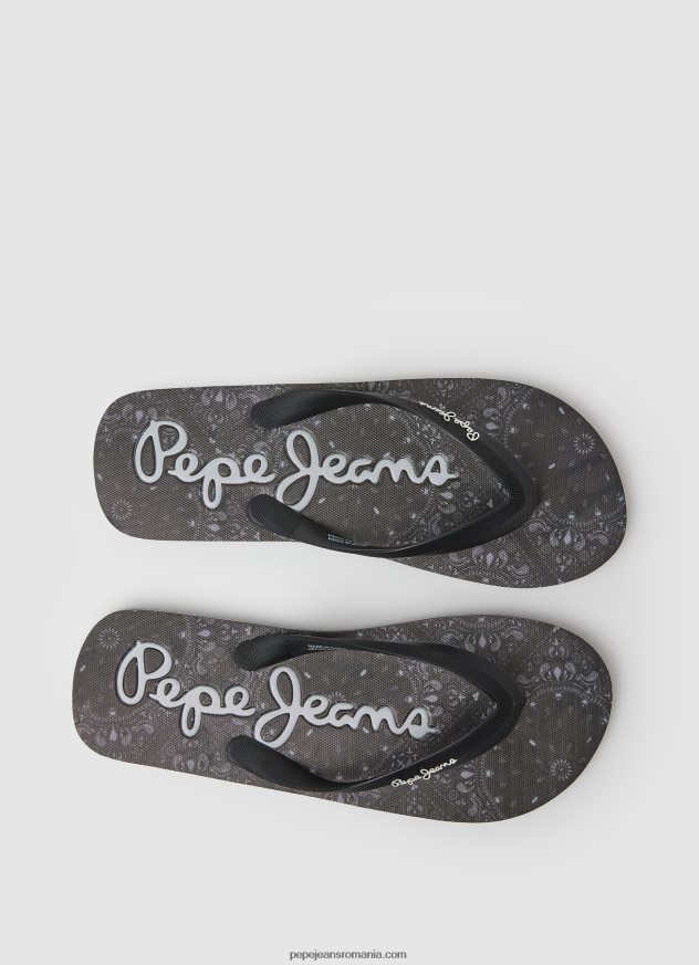 șlapi de plajă bandana de balenă bărbați Pepe Jeans negru 6Z0R461284 - imagine 2