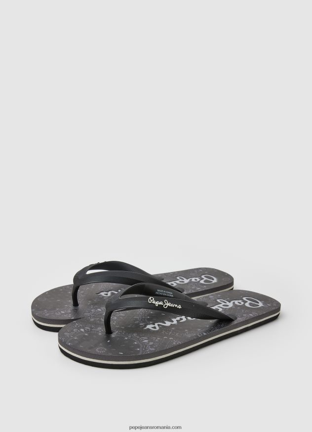 șlapi de plajă bandana de balenă bărbați Pepe Jeans negru 6Z0R461284 - imagine 3