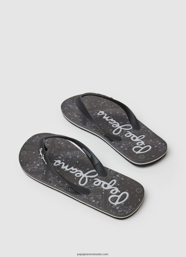 șlapi de plajă bandana de balenă bărbați Pepe Jeans negru 6Z0R461284 - imagine 4