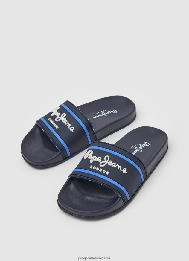 șlapi de plajă cu logo slider băiat Pepe Jeans marina 6Z0R461552 - imagine 3