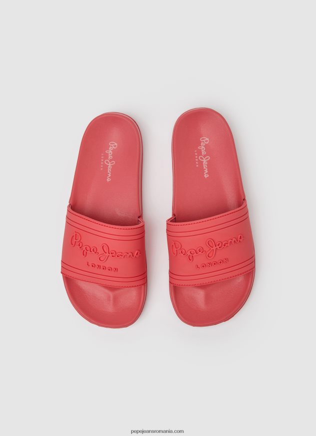 șlapi de plajă cu logo slider femei Pepe Jeans coral 6Z0R46684 - imagine 2