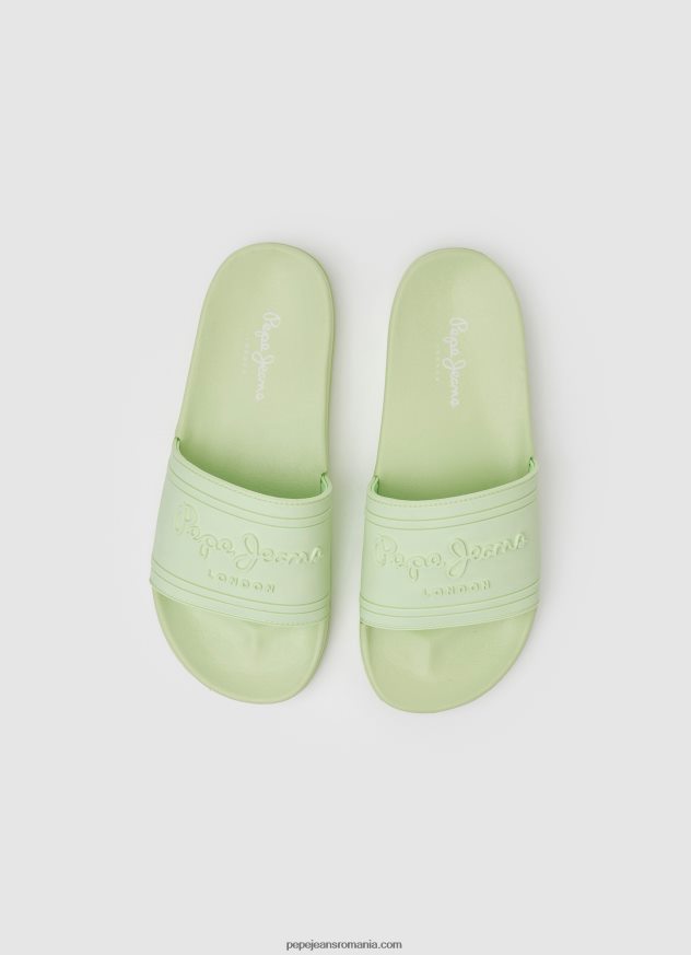 șlapi de plajă cu logo slider femei Pepe Jeans verde proaspăt 6Z0R46688 - imagine 2