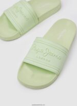 șlapi de plajă cu logo slider femei Pepe Jeans verde proaspăt 6Z0R46688 - imagine 3