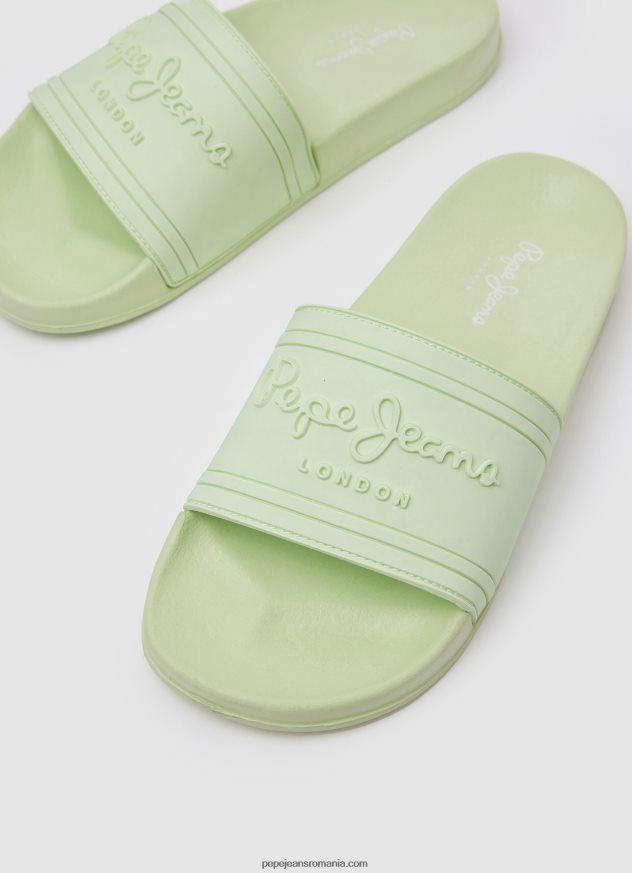 șlapi de plajă cu logo slider femei Pepe Jeans verde proaspăt 6Z0R46688 - imagine 3
