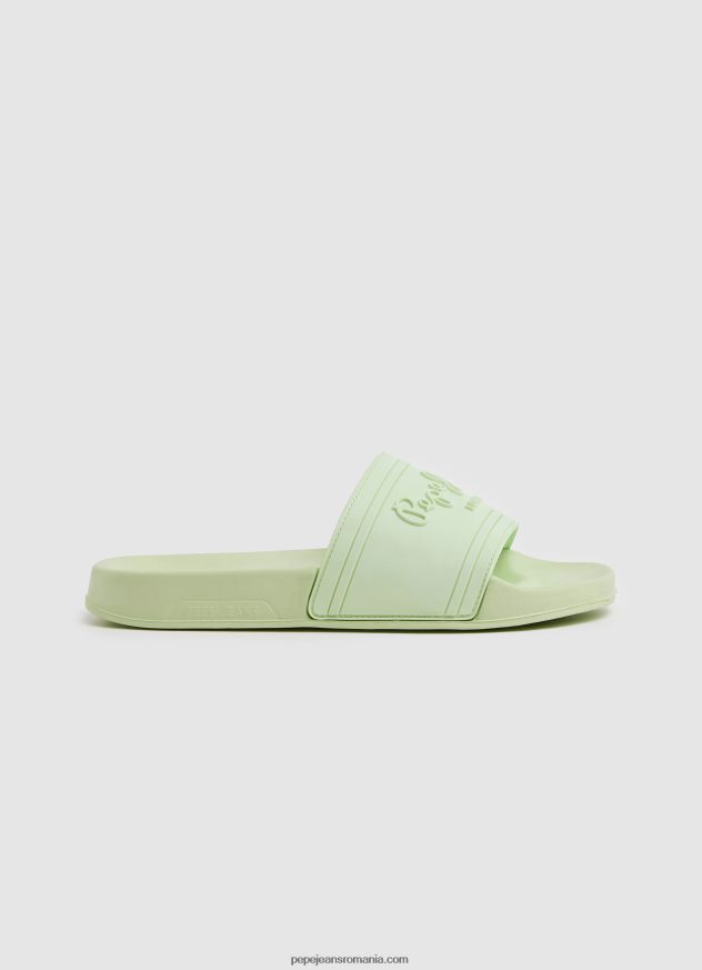 șlapi de plajă cu logo slider femei Pepe Jeans verde proaspăt 6Z0R46688 - imagine 1