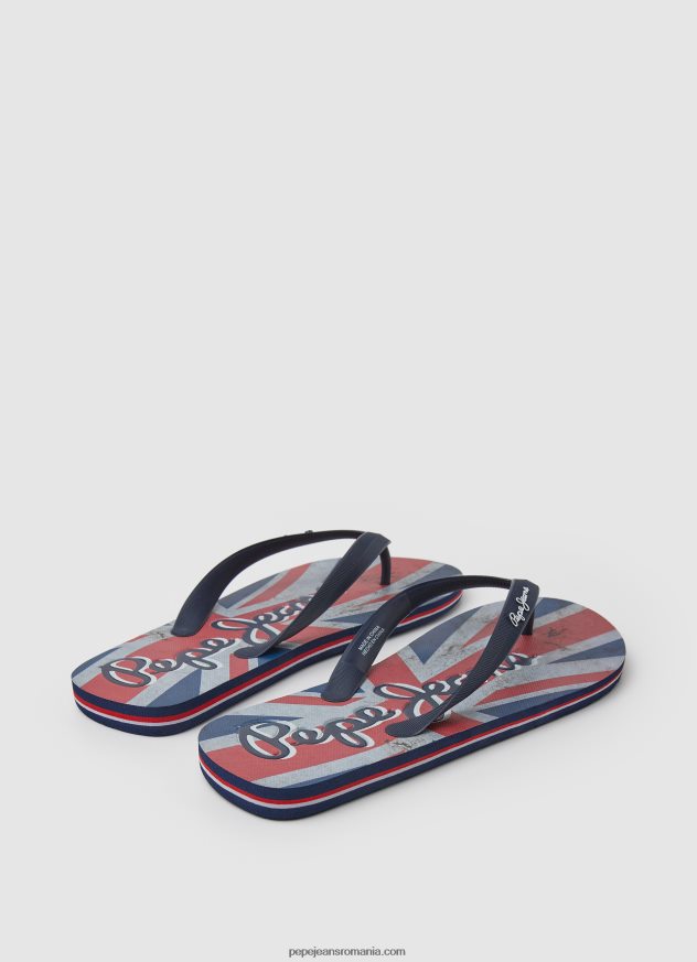 șlapi de plajă hawi flag bărbați Pepe Jeans denim închis la culoare 6Z0R461259 - imagine 4
