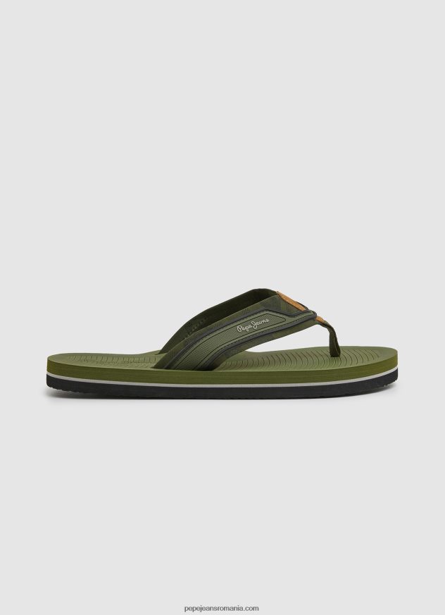 south beach camu beach flip flops bărbați Pepe Jeans verde kaki 6Z0R461280 - imagine 1