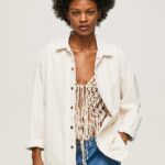 supracămașă din denim cu imprimeu în dungi femei Pepe Jeans denim 6Z0R46353
