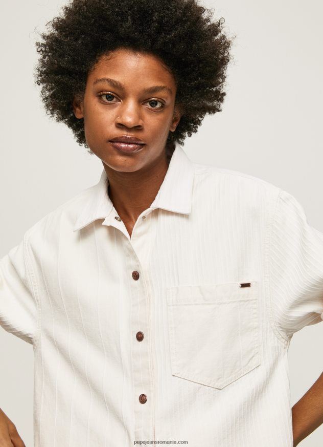 supracămașă din denim cu imprimeu în dungi femei Pepe Jeans denim 6Z0R46353 - imagine 3