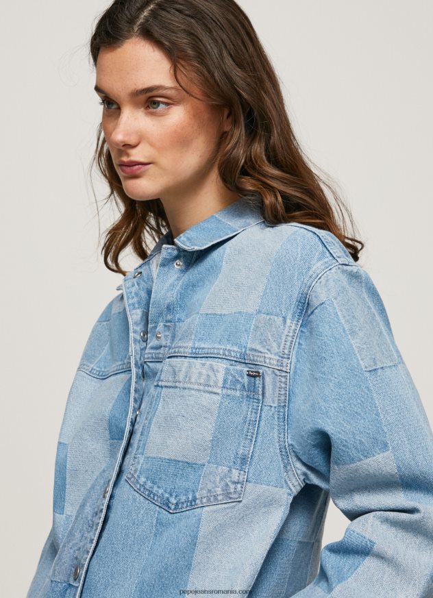 supracămașă din denim cu potrivire normală femei Pepe Jeans denim 6Z0R46352 - imagine 2