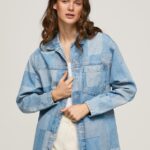 supracămașă din denim cu potrivire normală femei Pepe Jeans denim 6Z0R46352