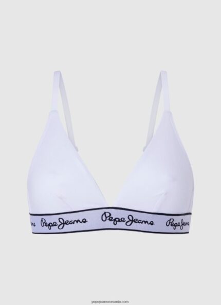 sutien din bumbac elastic femei Pepe Jeans alb 6Z0R46540