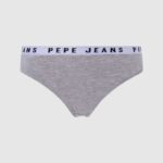 tanga clasica cu logo imprimat femei Pepe Jeans marnă cenușie 6Z0R46568