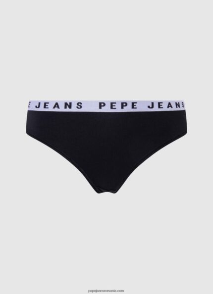 tanga clasica cu logo imprimat femei Pepe Jeans negru 6Z0R46569