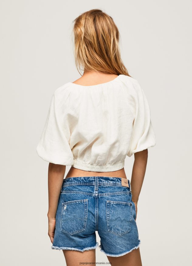 top cropped cu decolteu în V femei Pepe Jeans mousse 6Z0R46354 - imagine 4