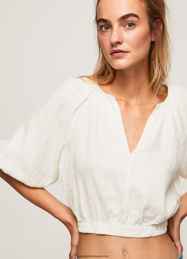 top cropped cu decolteu în V femei Pepe Jeans mousse 6Z0R46354 - imagine 1