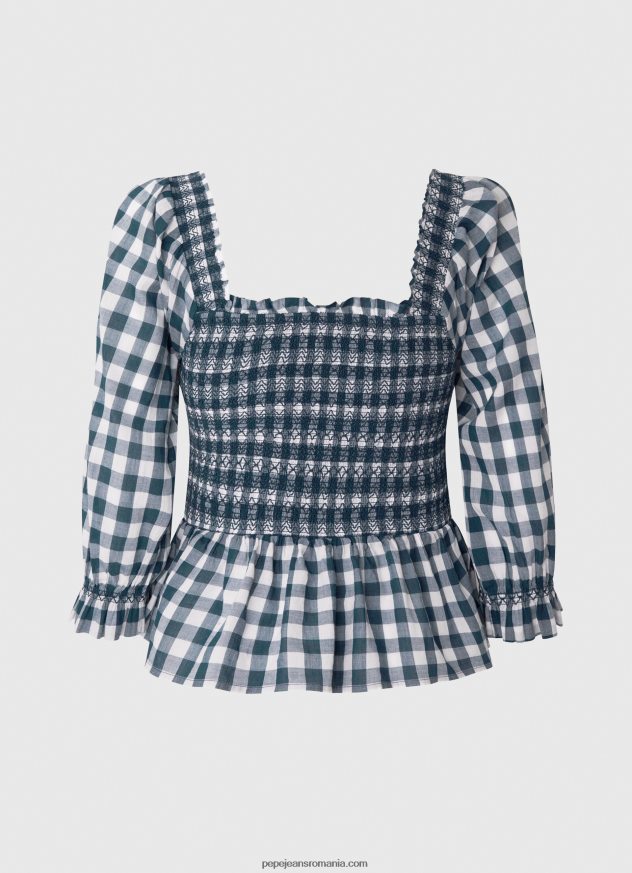 top cropped cu imprimeu în carouri femei Pepe Jeans multi 6Z0R46370 - imagine 5