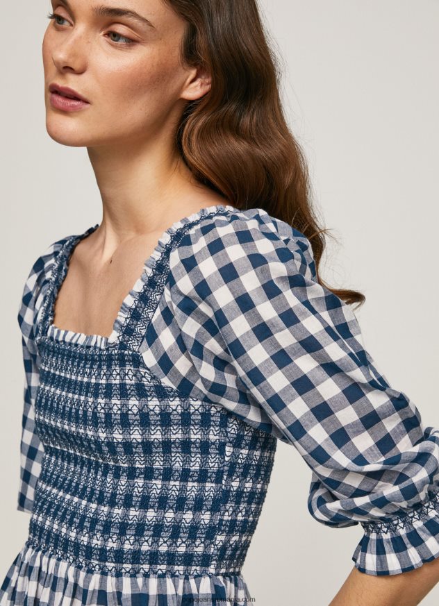 top cropped cu imprimeu în carouri femei Pepe Jeans multi 6Z0R46370 - imagine 1