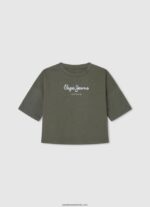 tricou boxy cu imprimeu cu logo fată Pepe Jeans alb 6Z0R461481 - imagine 3
