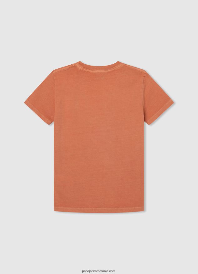 tricou cu imprimeu cu logo băiat Pepe Jeans portocala de dovleac 6Z0R461651 - imagine 2