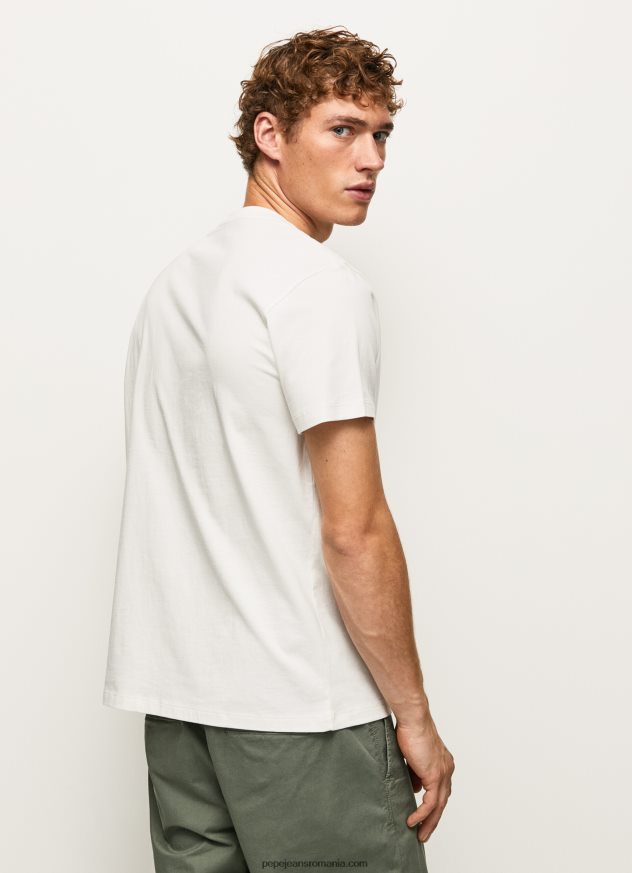 tricou cu imprimeu cu logo bărbați Pepe Jeans aproape alb 6Z0R46961 - imagine 4