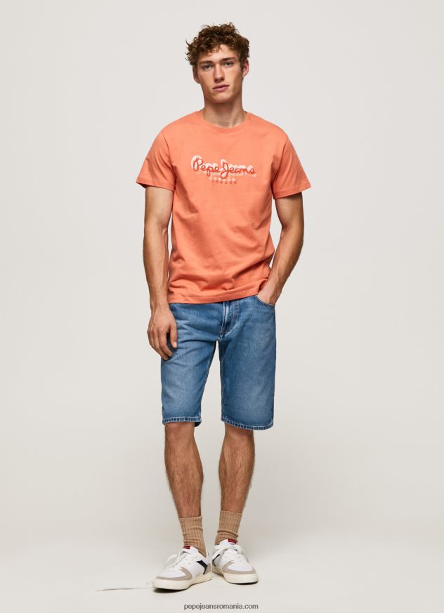 tricou cu imprimeu cu logo bărbați Pepe Jeans portocala de dovleac 6Z0R46991 - imagine 2