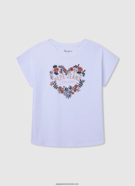 tricou cu imprimeu cu logo fată Pepe Jeans alb 6Z0R461452