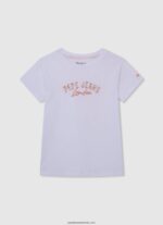 tricou cu imprimeu cu logo fată Pepe Jeans alb 6Z0R461455