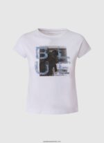 tricou cu imprimeu cu logo fată Pepe Jeans alb 6Z0R461455 - imagine 4