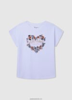 tricou cu imprimeu cu logo fată Pepe Jeans alb 6Z0R461455 - imagine 5