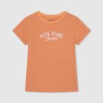 tricou cu imprimeu cu logo fată Pepe Jeans piersică 6Z0R461454