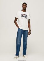 tricou cu imprimeu foto bărbați Pepe Jeans alb 6Z0R46955 - imagine 2