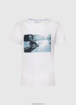 tricou cu imprimeu foto femei Pepe Jeans alb 6Z0R46429 - imagine 5