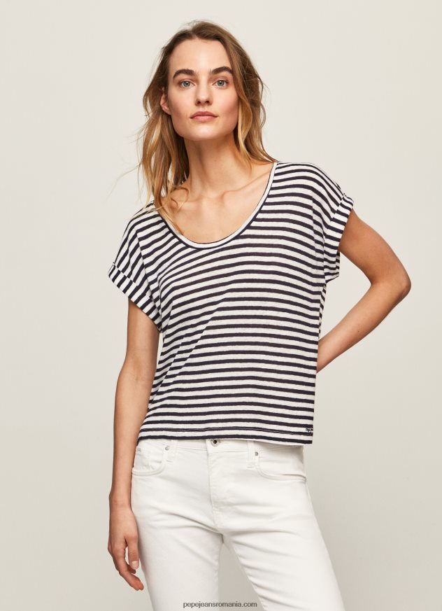 tricou_cu_imprimeu_in_dungi_femei_pepe_jeans_dulwich_6z0r46458.jpg tricou cu imprimeu în dungi femei Pepe Jeans dulwich 6Z0R46458 - imagine 1