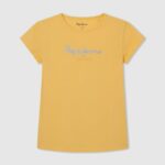 tricou cu logo cu sclipici fată Pepe Jeans strălucire 6Z0R461468