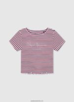 tricou cu logo cu sclipici fată Pepe Jeans studio roșu 6Z0R461469 - imagine 5