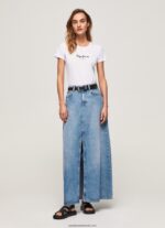 tricou cu logo de bază femei Pepe Jeans alb 6Z0R46416 - imagine 2