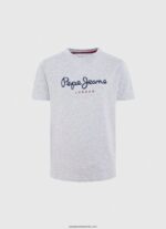 tricou cu mânecă lungă cu logo în față băiat Pepe Jeans marina 6Z0R461630 - imagine 4