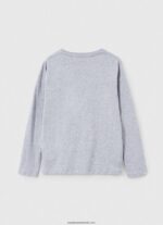 tricou cu mânecă lungă cu logo în față băiat Pepe Jeans marnă cenușie 6Z0R461631 - imagine 2