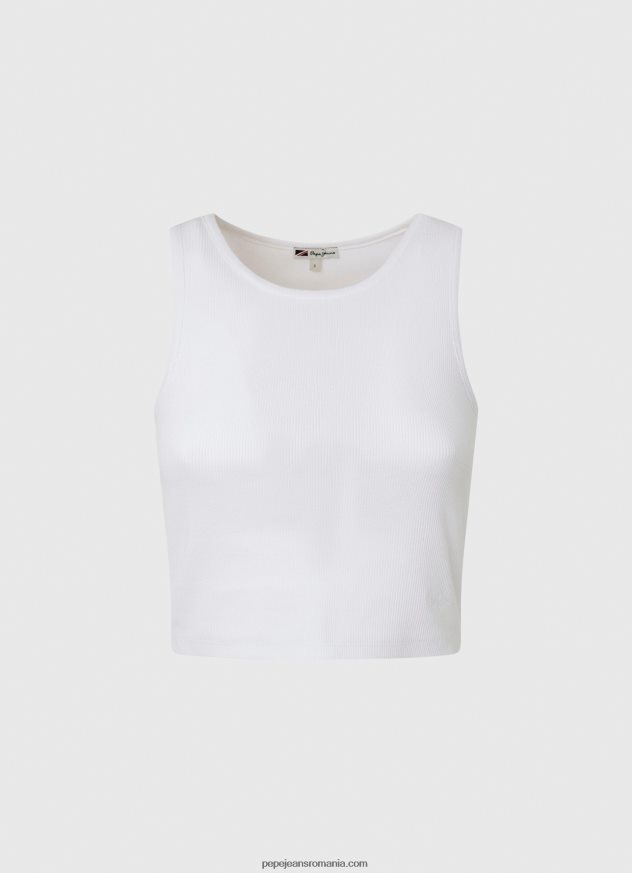 tricou cu mâneci cu mâneci striate femei Pepe Jeans alb 6Z0R46423 - imagine 5